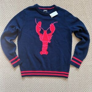 Lands' End Women’s Navy Sweater with Red Lobster Design Size S